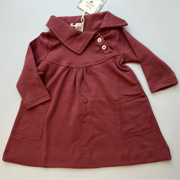 NWT Kate Quinn sangria long sleeve lounge dress size 6-12 months - Picture 5 of 9